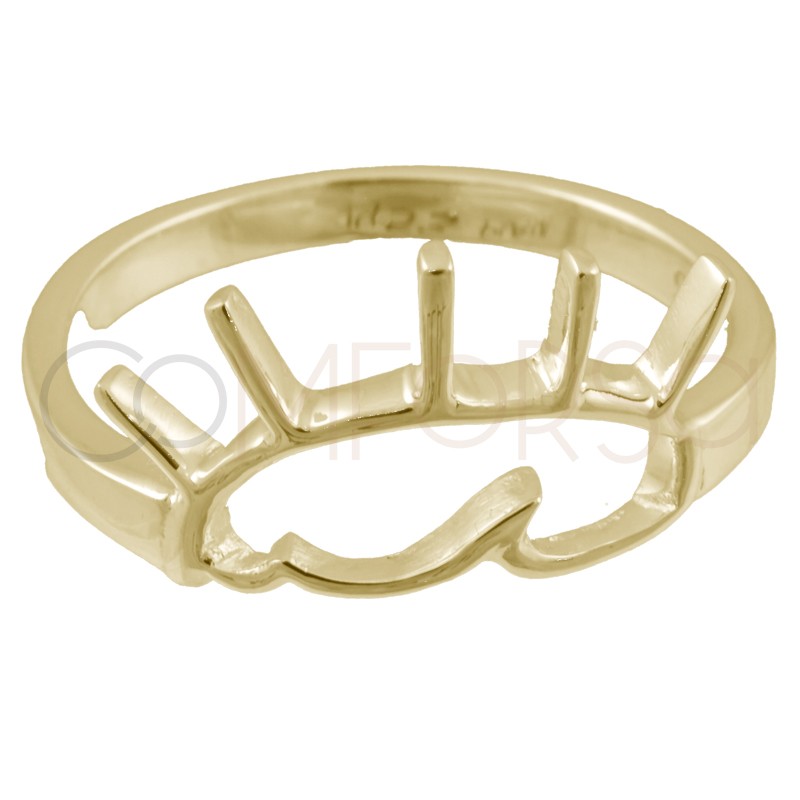 Comprar Naturaleza online Anillo ola y sol plata 925 con ba o de