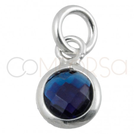 Colgante mini circonita Tanzanite 4.5mm plata chapada en oro