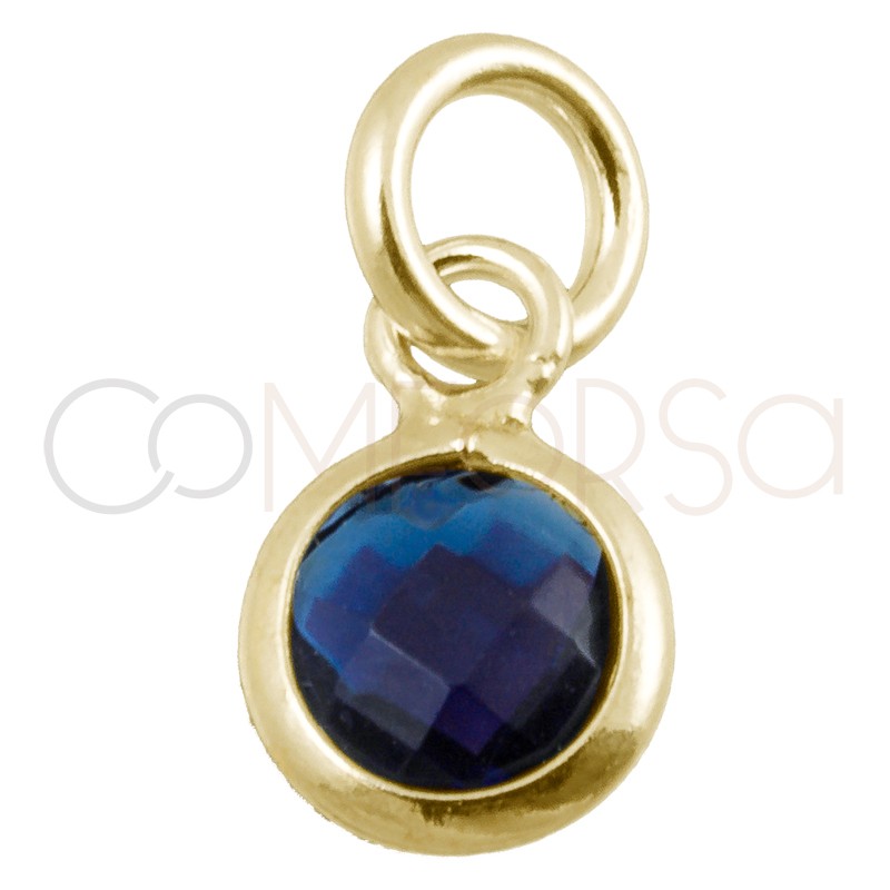 Sterling silver 925 gold-plated mini zirconia pendant tanzanite4.5mm