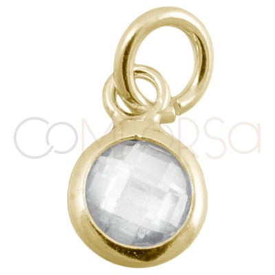 Sterling silver 925 gold-plated mini zirconia pendant crystal 4.5mm