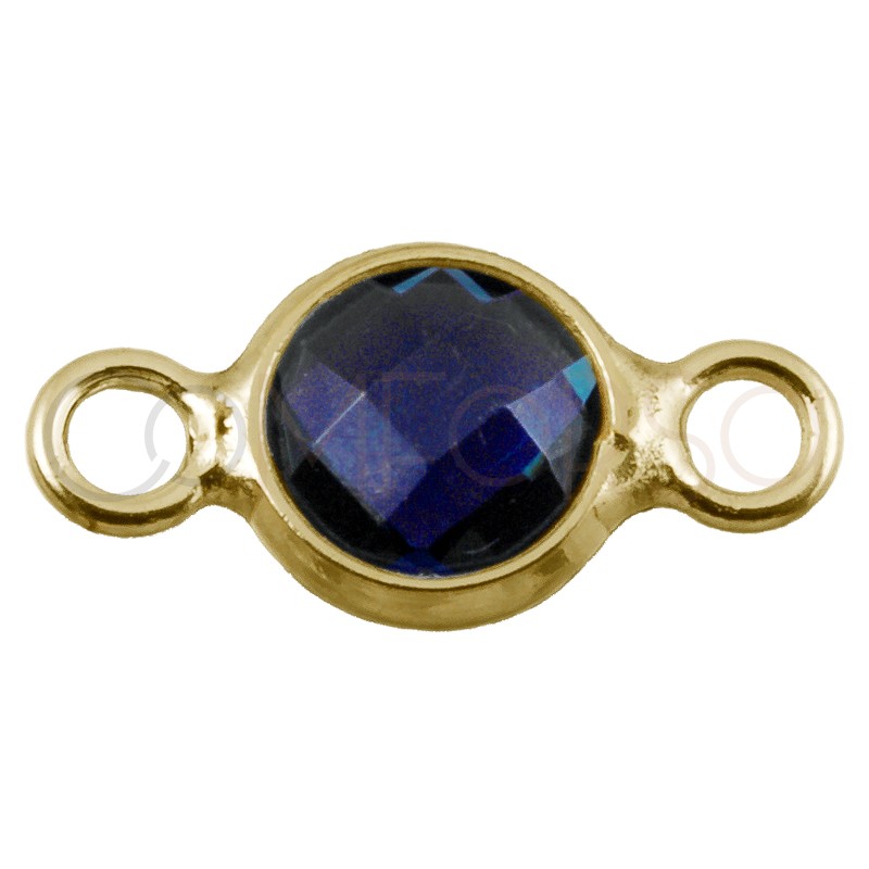 Entrepieza mini circonita Tanzanite 4.6mm plata chapada en oro