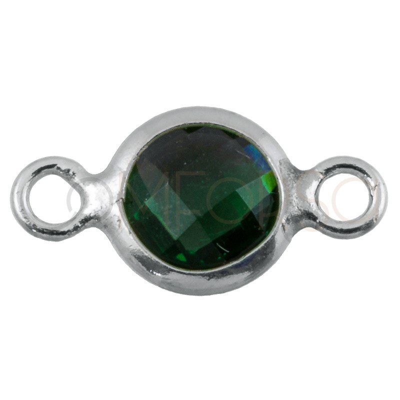 Entrepieza mini circonita verde 4.6mm plata 925