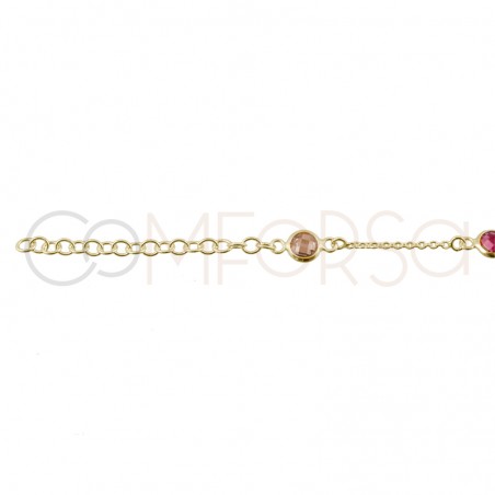 Pulsera 6 zirconias multicolores plata 925