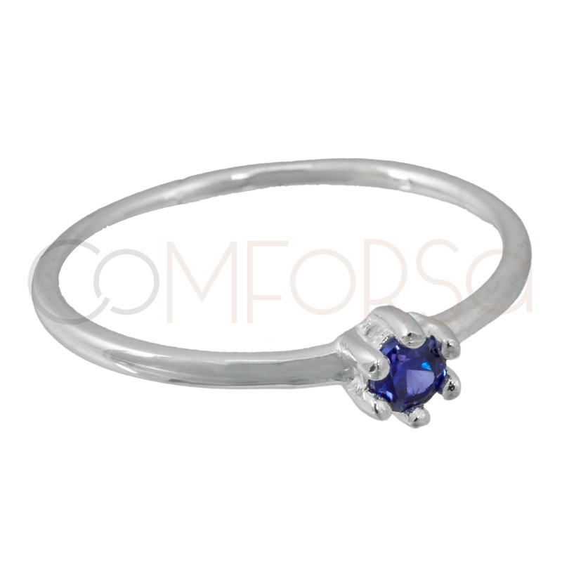 Sterling silver 925 ring with amethyst zirconia