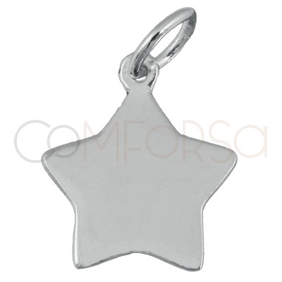 Engraving + Sterling silver 925 Star Pendant 12 x 14 mm
