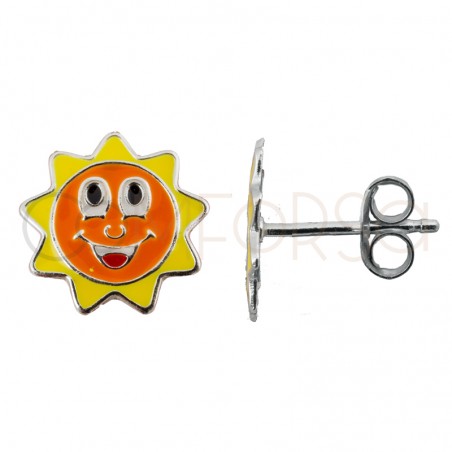 Sterling silver 925 mini sun earring 10 x 10mm