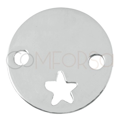Sterling silver 925 connector with star cut-out starc15 mm