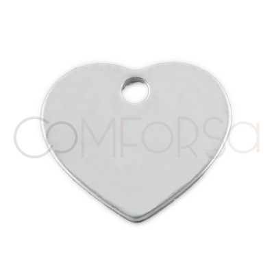 Dije Chapa corazón 10 x 8.5mm plata 925ml