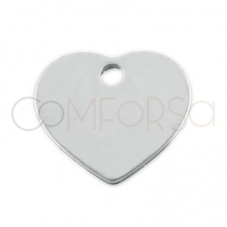 Chapa corazón 10 x 8.5 mm plata 925 chapada en oro