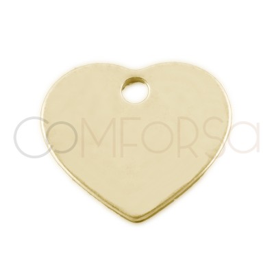 Chapa corazón 10 x 8.5 mm plata 925 chapada en oro