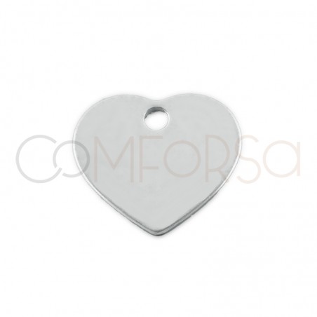 Engraving + Sterling silver 925 heart charm 10x8.5 mm