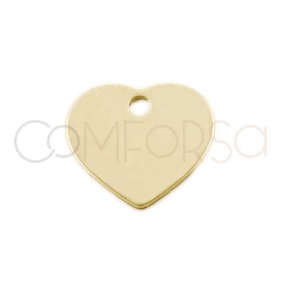 Engraving + Sterling silver 925 gold-plated engraving heart charm 10x8.5 mm