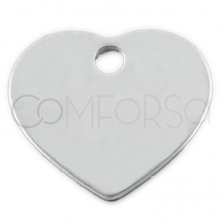 Sterling silver 925 engraving heart charm 7x6 mm