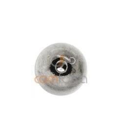 18kt White gold round bead  4 mm