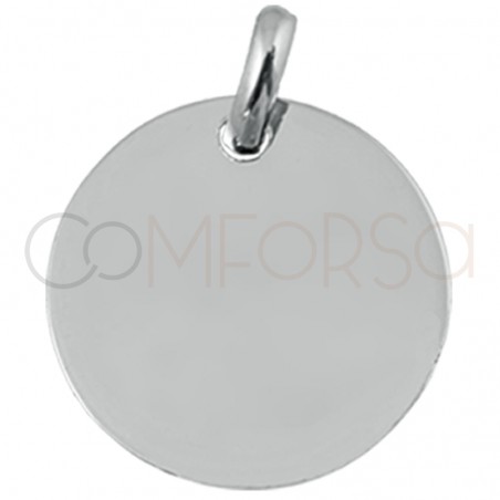 Engraving + sterling silver medal 25 mm with jump ring