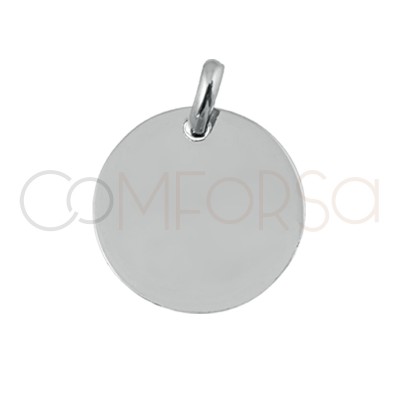 Engraving + Sterling Silver 925 Medallion 15mm with Jump Ring