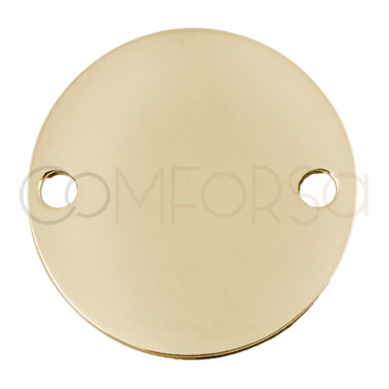 Gold Plated Sterling Silver 925 tag 2 holes 20 mm