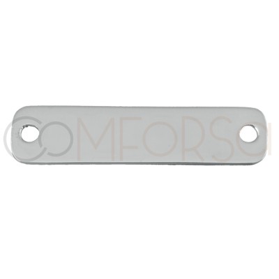 Engraving + Sterling Silver 925 Rectangular Tag 2 Holes 31x7.5mm
