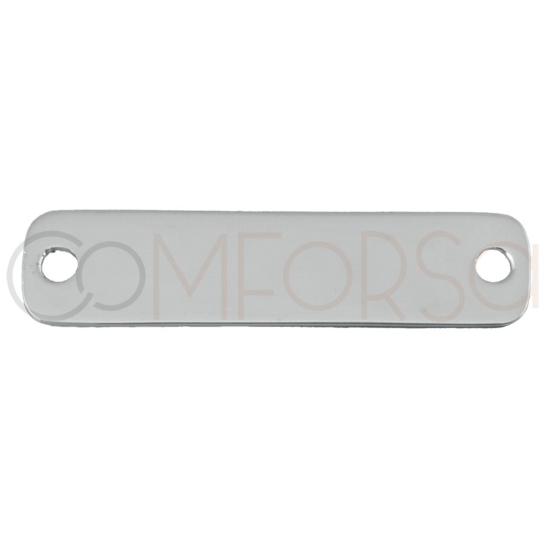 Sterling Silver 925 Engravable Rectangular Tag 31 x 7.5mm