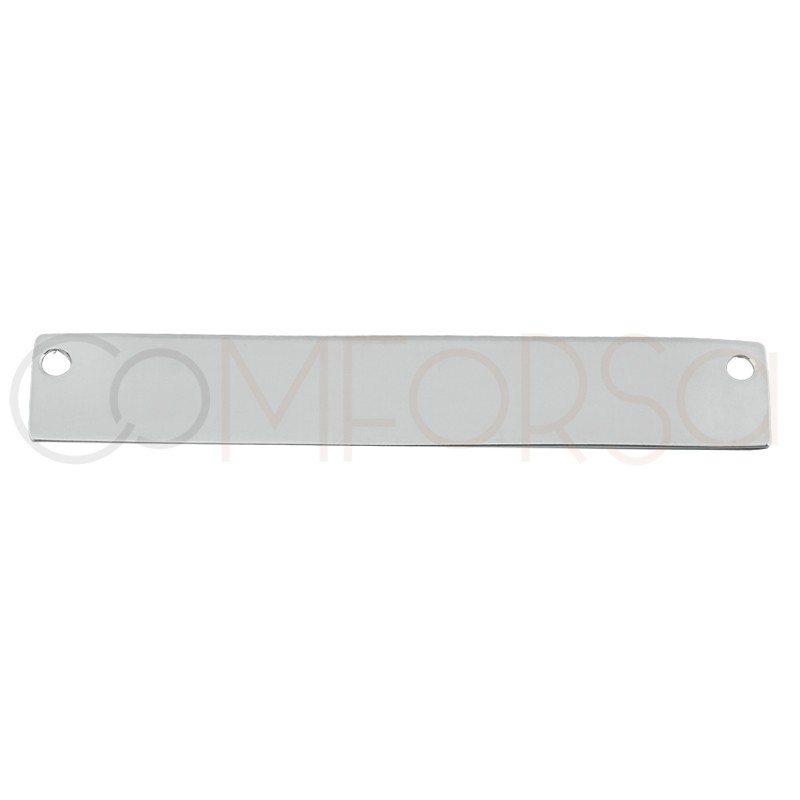 Colgante chapa rectangular 40 x 6.5mm plata