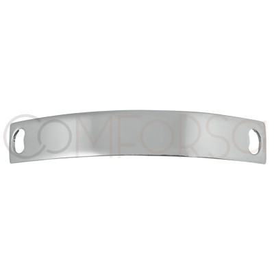 Sterling Silver 925 Curved Rectangular Tag 40x6.5mm