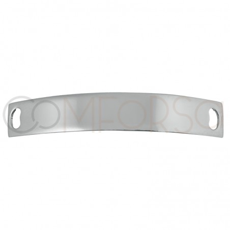 Chapa rectangular curvada 40 x 6.5mm plata 925ml