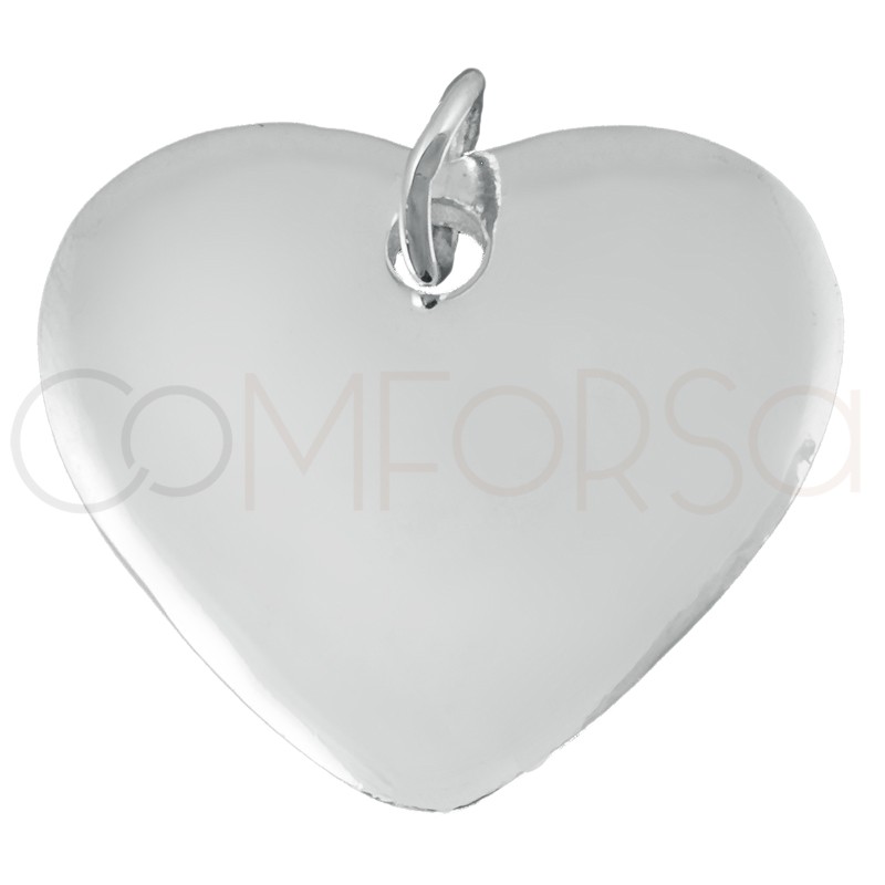 Engraving + Sterling Silver 925 Heart Pendant 20x17mm