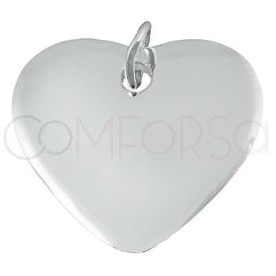 Sterling Silver 925 Engravable Heart Pendant 20x17mm