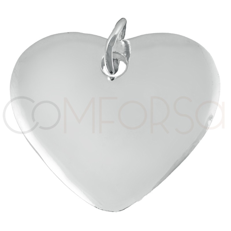 Chapa corazón 20 x 17mm plata 925ml