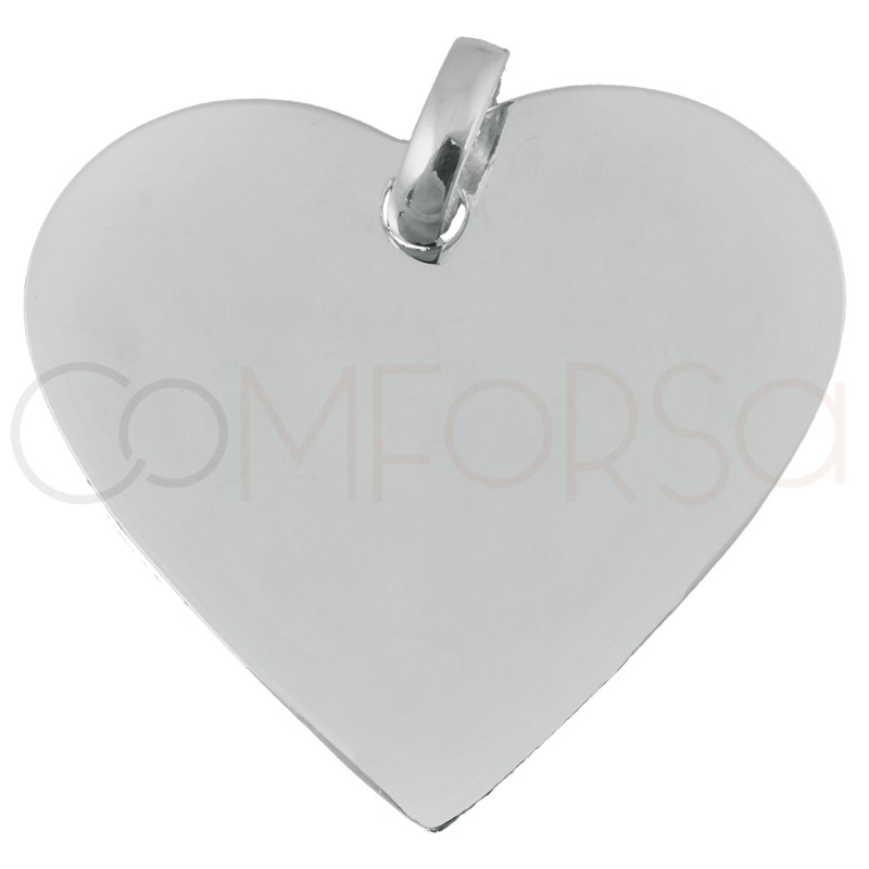 Chapa corazón 24 x 22 mm plata 925