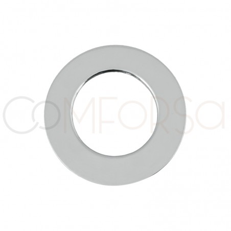 Sterling Silver 925 Flat Ring 20mm