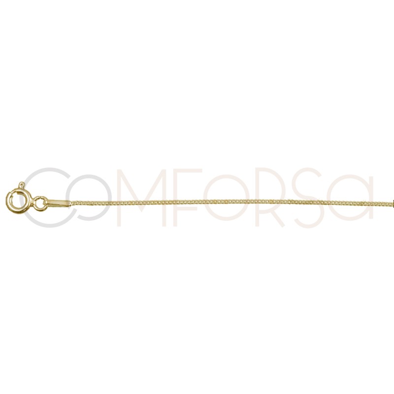Gold plated silver bearded chain 0.85 mm