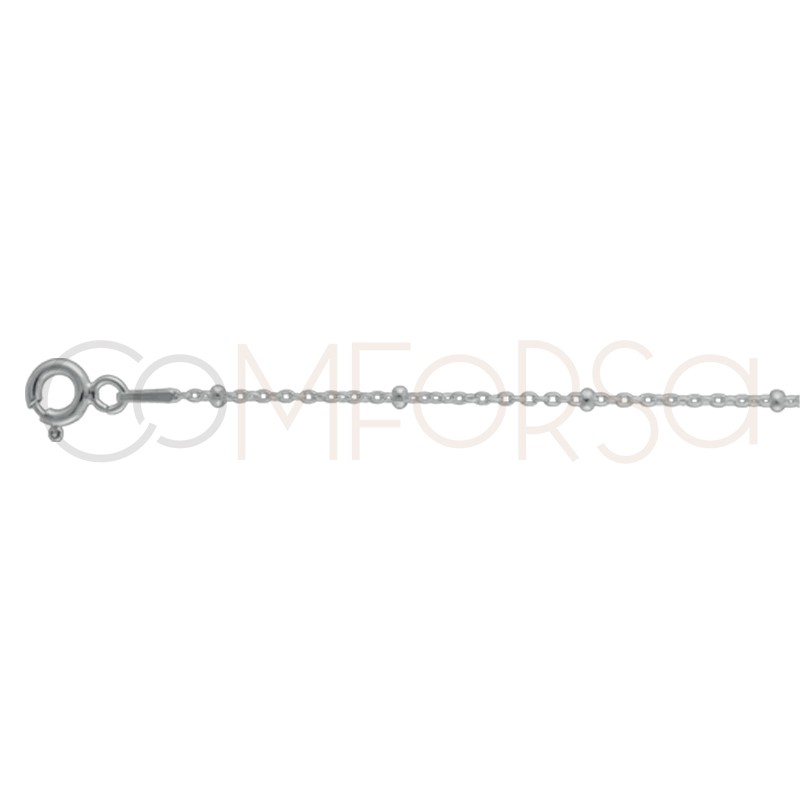 Sterling silver 925 beaded forçat chain 2 x 1.1 mm