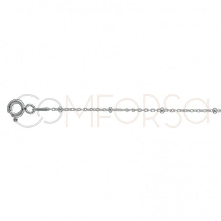 Sterling silver 925 beaded forçat chain 2 x 1.1 mm