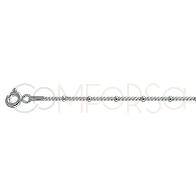Sterling silver 925 curb chain with ball 1.2 mm