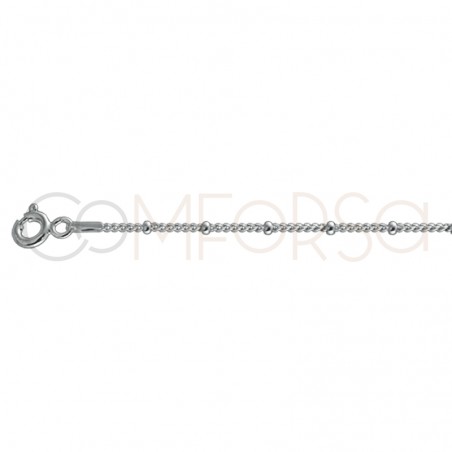 Sterling silver 925 curb chain with ball 1.2 mm