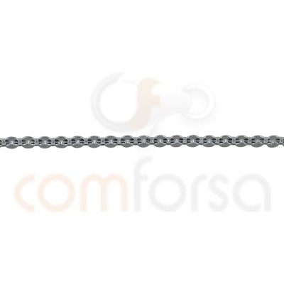 Cadena forzada martilleada 1.9 x 1.65 plata chapada en oro