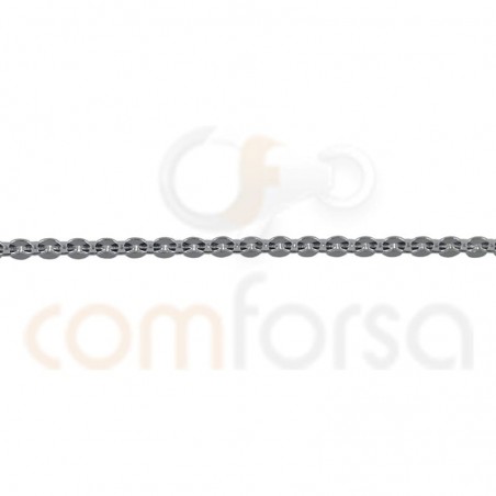 Cadena forzada martilleada 1.9 x 1.65 plata chapada en oro