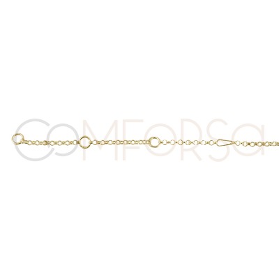 Rhodium plated Sterling Silver 925 Chain 40 cm with extender 6 cm