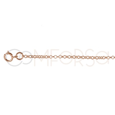 Rhodium plated Sterling Silver 925 Chain 40 cm with extender 6 cm