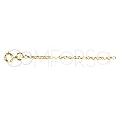 Rhodium plated Sterling Silver 925 Chain 40 cm with extender 6 cm