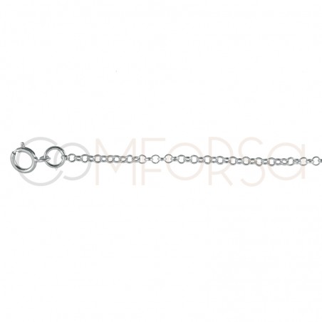 Rhodium plated Sterling Silver 925 Chain 40 cm with extender 6 cm