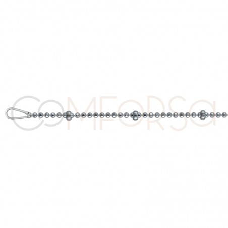 Sterling silver 925 faceted beads chain 1mm