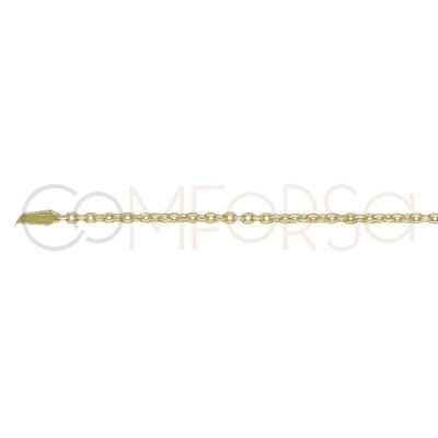 Gold plated Sterling silver forçat chain 1.9 x 1.6 mm