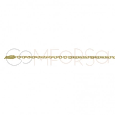 Gold plated Sterling silver forçat chain 1.9 x 1.6 mm