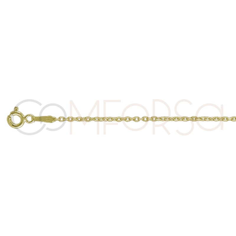 Gold plated Sterling silver forçat chain 1.9 x 1.6 mm