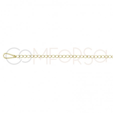 Sterling silver 925 gold-plated curb long chain 3x2 mm