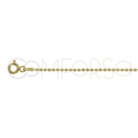 Sterling silver 925 gold-plated faceted bead chain 1.5mm