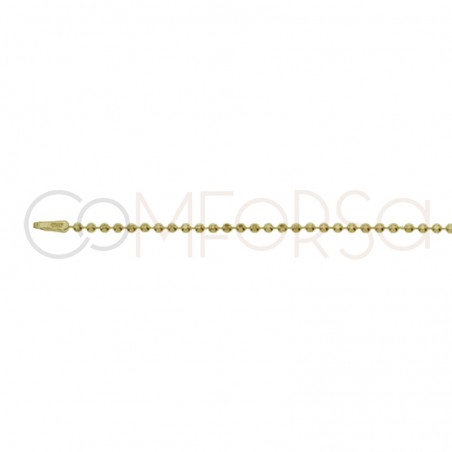 Sterling silver 925 gold-plated faceted bead chain 1.5mm