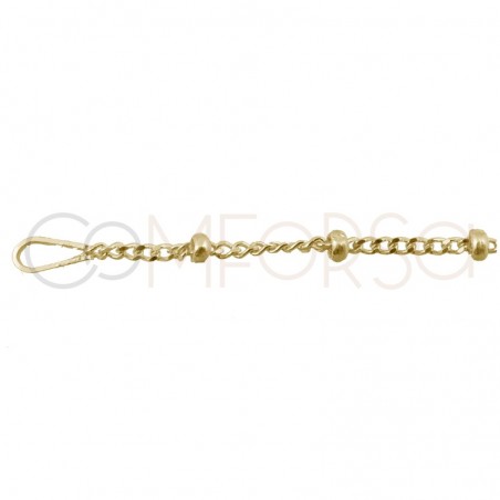 Rose Gold plated sterling silver extra weight chain with ball 40cm